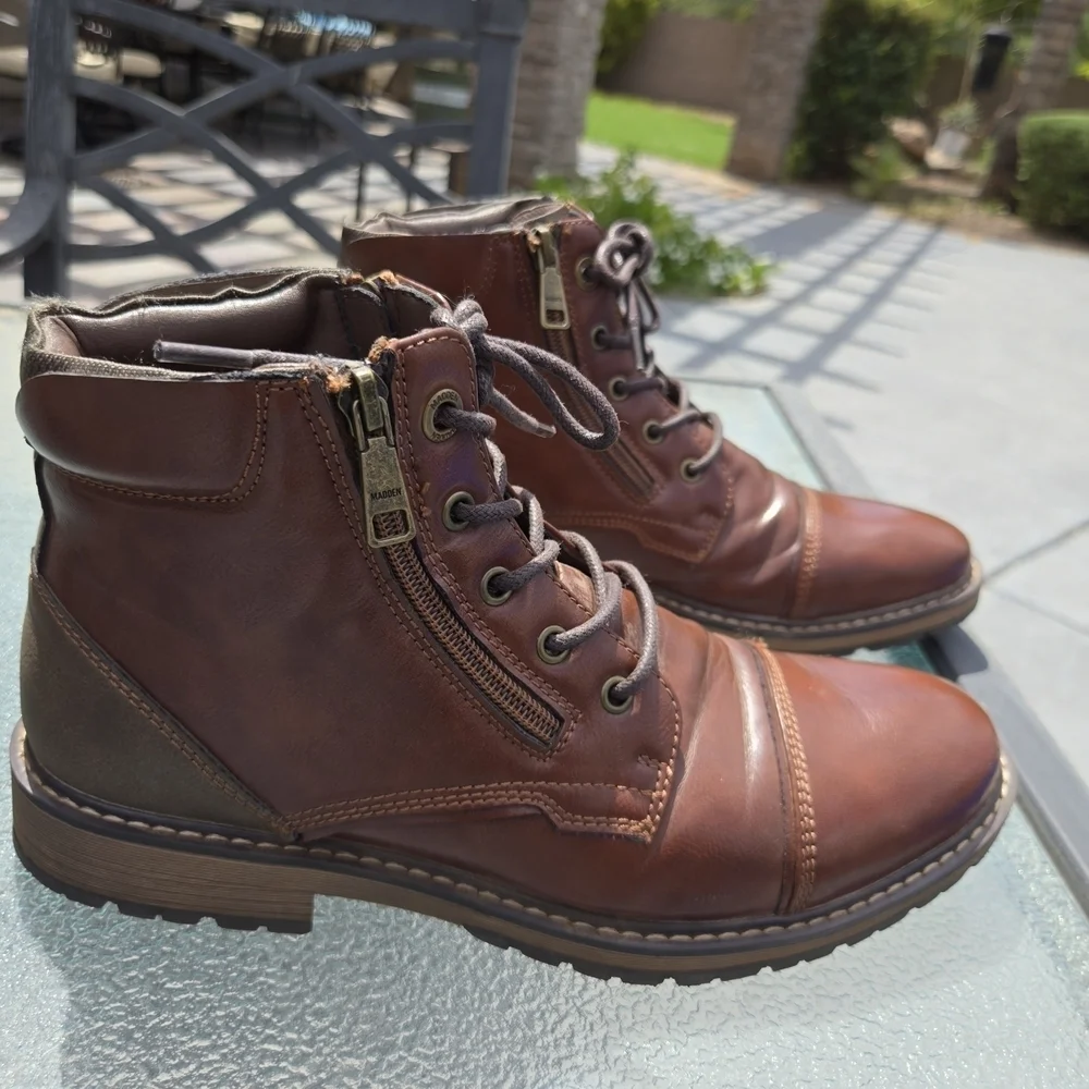 Madden Mens 7.5 Combat Boot Zip